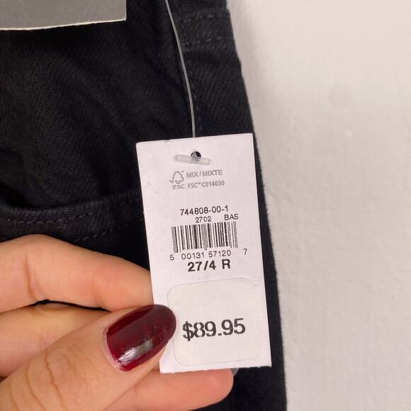 NWT Mid Rise UltraSoft Baggy Jeans in Black Wash Size 27 - Picture 7 of 11